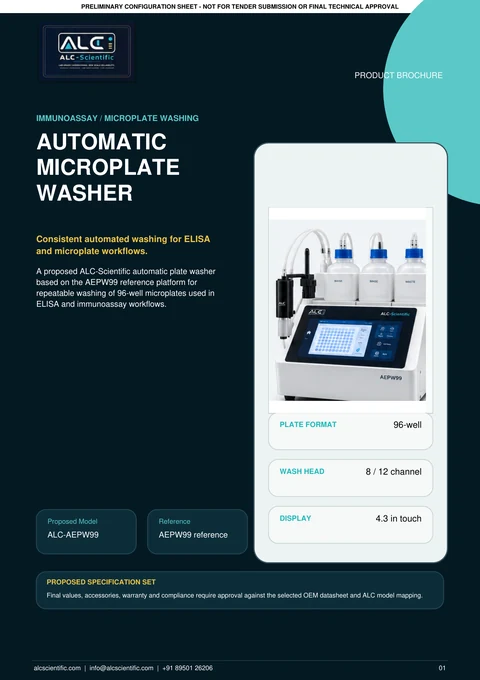 Automatic Microplate Washer brochure cover