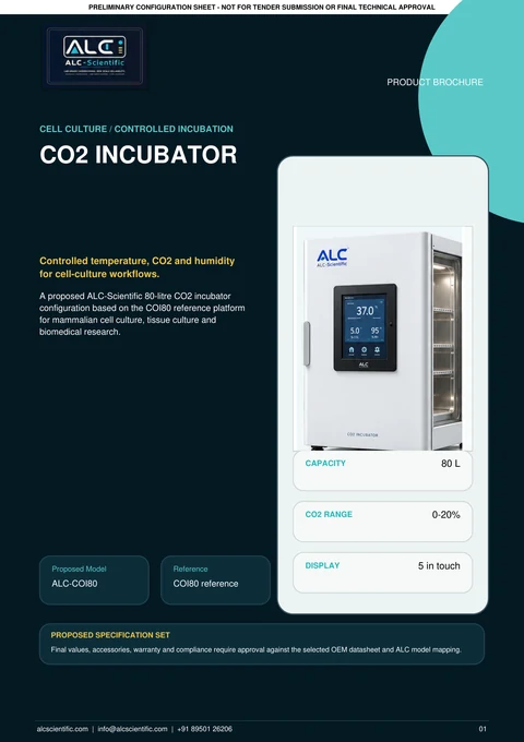CO2 Incubator brochure cover