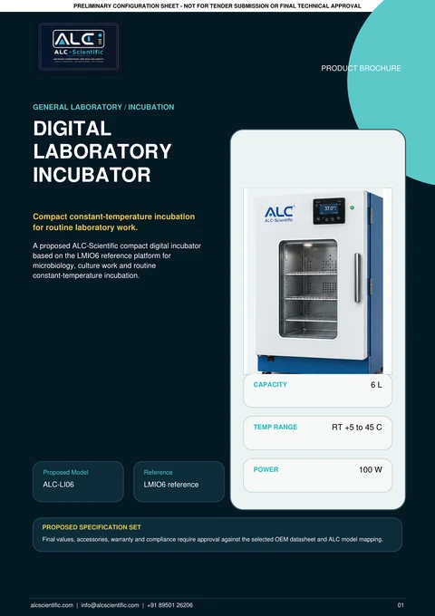 Digital Laboratory Incubator brochure cover