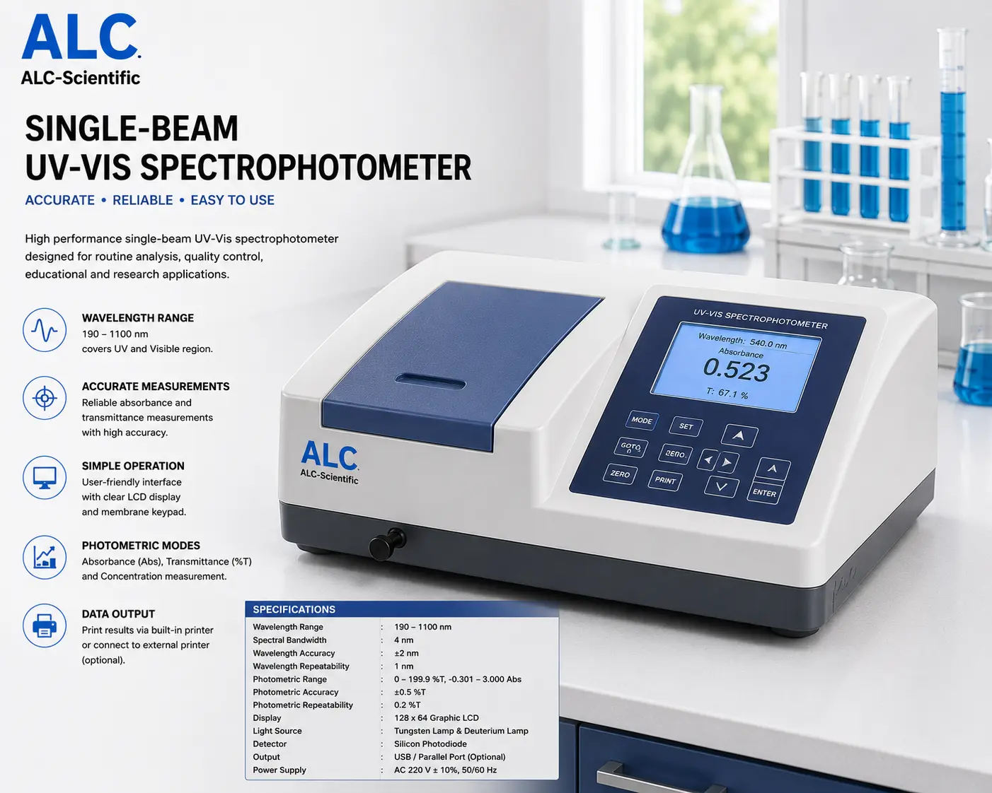 Double-Beam UV-VIS Spectrophotometer